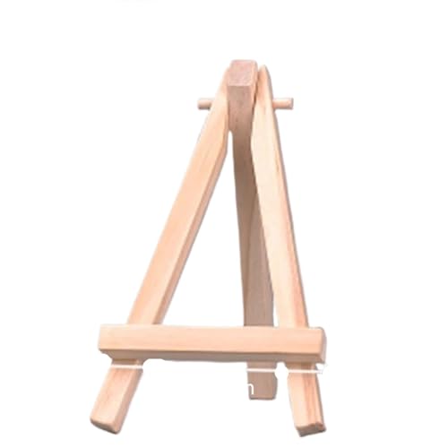 Sturdy 50pcs Mini Shelf Natural Wood Tripod Easel Frame Painting Craft Holder Desktop Table Name Card Stand Display(9x16cm)