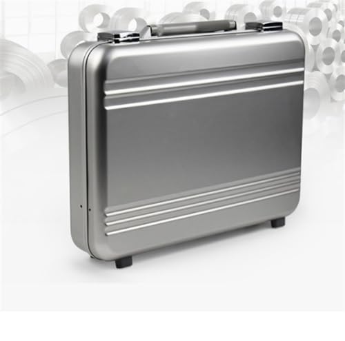 Aluminum Alloy Suitcase, Portable Handbag,Portable safe, instrument box (Color : Silver, Size : 300 * 200 * 90mm)