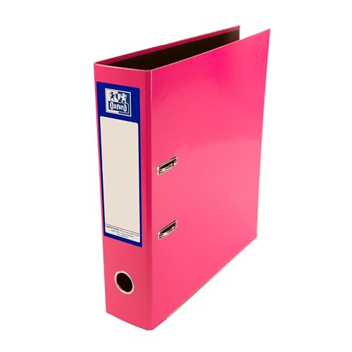 Oxford Premium A4 Lever Arch File, Pink Single Folder, Heavy Duty