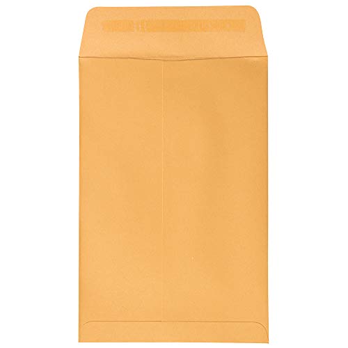 JAM PAPER 6 x 9 Open End Catalog Envelopes with Peel and Seal Closure - Brown Kraft Manila - Bulk 500/Carton
