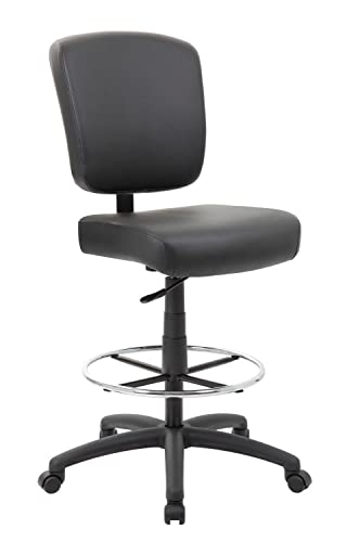 Boss Office Products Oversized Drafting Stool in Black