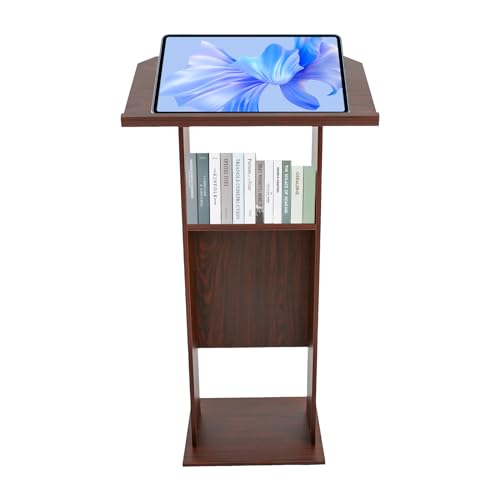 Podium Lectern Stand on Wheels with Brakes for Conference, Classroom