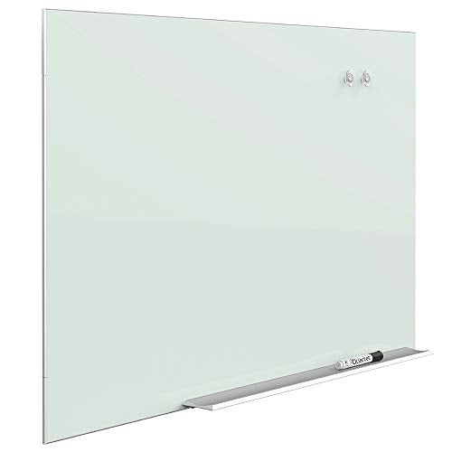 Quartet Glass Whiteboard, Magnetic Dry Erase White Board, 85" x 48", Wide Format, Aluminum Frame, Element (G8548E)