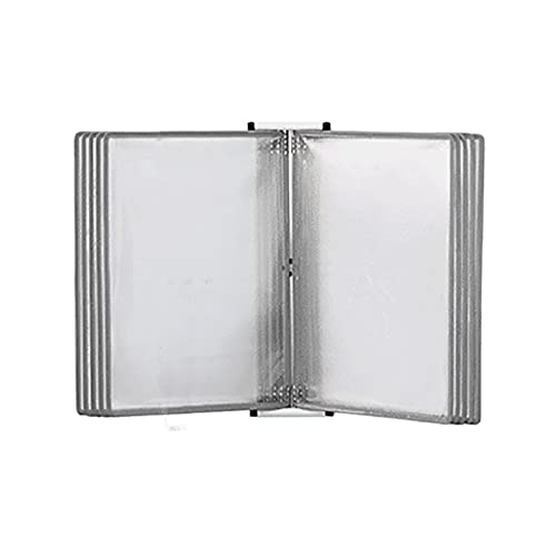 KGDJBGSE Wall Mounted File Folder Holder, Hanging Organizer For A4 Documents, 10 Sleeves Wall Display, Red(Gray)