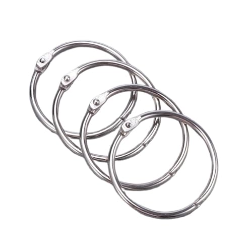 Notebook Rings 60pcs Loose Leaf Binder Rings Keychain Scrapbook Clip Photo File Supplies Silver for Book Binding