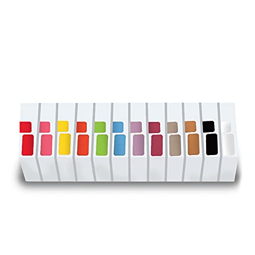 Doctor Stuff - Solid Color File File Labels, Barkley Series, Laminated Solid Stickers, Complete Set of 12 Colors with Tray, 1/2" x 1-1/2", 12 Rolls of 500 Labels