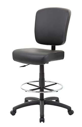Boss Office Products Oversized Drafting Stool in Black