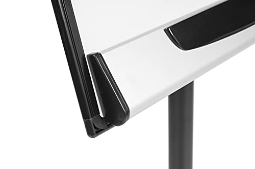 Bi-Office Design Mobile Magnetic Flipchart Easel - 700 x 1000 mm (Euro Size), Lacquered Steel Surface, Aluminium and Black Plastic Frame