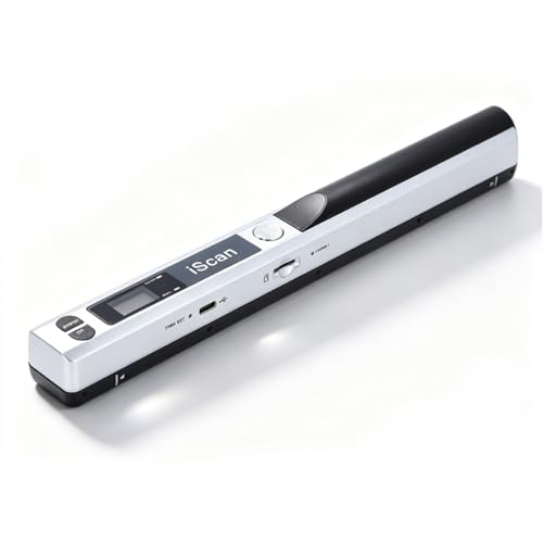Portable Scanner, Photo Scanner for A4 Documents, 8.27 Inch Handheld Scanner for Books, Business, Picture, Photo, Receipts, JPG PDF Format Selection, UP to 900 DPI (Silver)