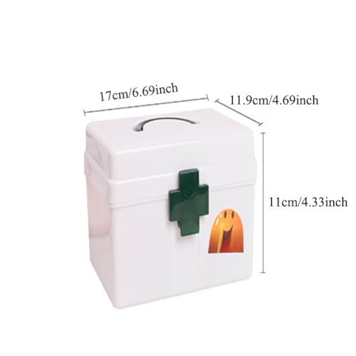 YINGKSO 4Pcs Plastic First Aid Storage Box Container Bin,Portable Medical Box with Removable Tray and Handle,Family Emergency Medicine Kit Case Organizer for Home Travel Office (Red,4)
