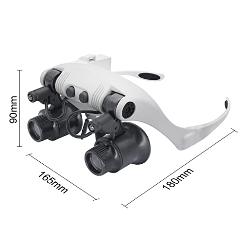 EUQKKWLOY Helmet Magnifier with Illumination 4 Magnification Hands-Free Binocular Glasses for Repair and Jewelry