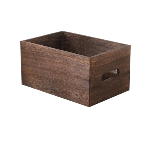Bookcase Storage Rack Retro Counter Wooden Bookshelf Storage Crate Vinyl Record Organiser Box with Handles Book Shelf(Medium)