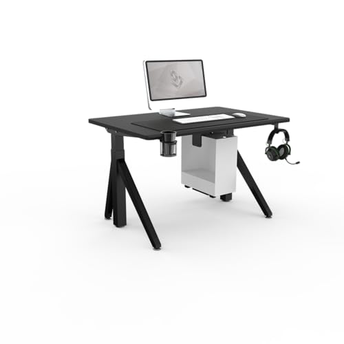 Dezctop Revon Pro Adjustable Standing Desk, 47x31.5in, Black Ash