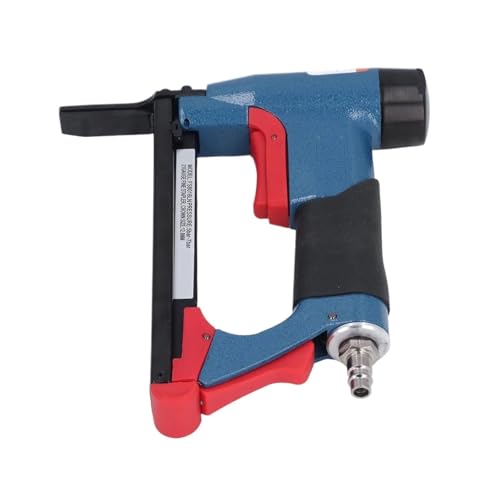 Oil-Free Pneumatic Staple Gun Heavy-Duty Stapler Pneumatic Stapler Soft Grip Pneumatic Staple Gun Safety Switch Anti Slip Handle 140 Staple Loading Capacity Use for Woodworking