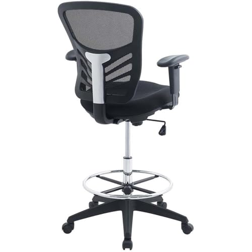 Modway Articulate Drafting Chair - Reception Desk Chair - Drafting Table Chair in Black