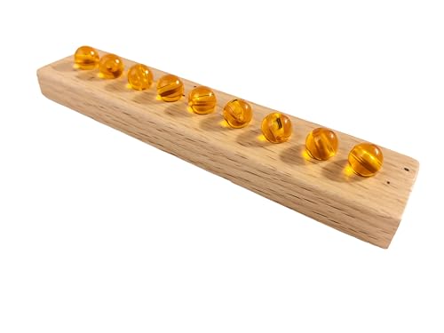 Premium Montessori Decimal System Set with Golden Beads& Trays - Working Set for Place Value & Operations, Math Materials for Kids 4-7+, Beechwood Box 16" (Introduction to Decimal Symbols with Trays)
