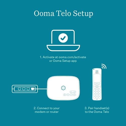 Ooma Telo VoIP Free Internet Home Phone Service with 3 HD3 Handsets