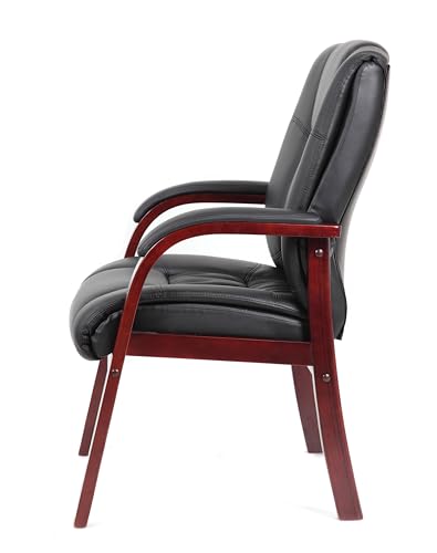 Boss Office Products Mid Back Wood Finished Guest Chair, Mahogany (B8999-M)