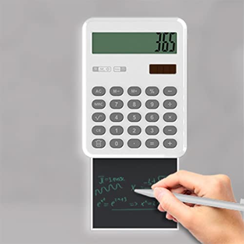 QERTYHJK Handwriting Board Calculator Pull-Out 12-Digit Solar Power Supply Compact Portable Large-Screen