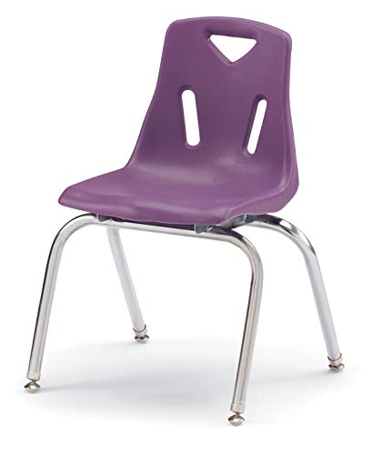 Berries Jonti-Craft 8146JC6004 Stacking Chairs with Chrome-Plated Legs, 16" Height, Purple, Pack of 6