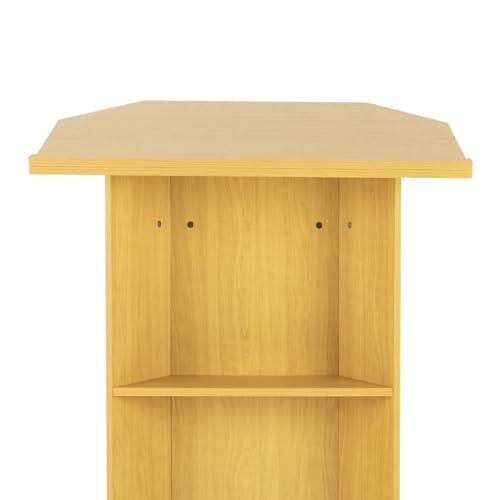 WUSILILU Mobile Presentation Stand,Rolling Conference Lectern Podium w/4 Wheels,66LBS Capacity Movable Portable Speech Stand for Classroom Church Conference