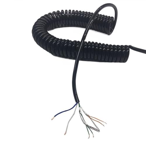 Coiled 6 Core Spiral Spring Power Cord 20AWG for Electronics