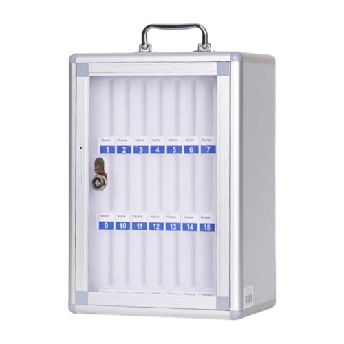 Wcxixo Slots Phone Locker Cell Phones Storage Cabinet with Handle Aluminum Alloy Pocket Chart Lock Box Wall Mount for Classroom Office Factory Desktop Wall Mobile Phone Holder(24 Slots)