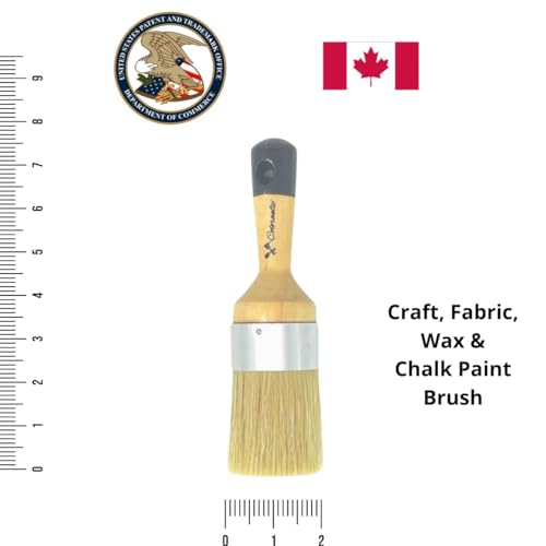 Colorantic | Large Furniture Round Oval Soft Wax Waxes Brush Brushes | Beeswax DIY Chalk Based Paint Fabric Painting (XL Round Natural Brush)