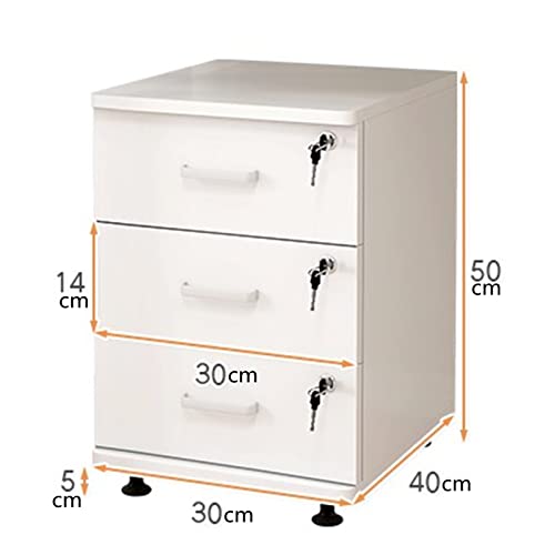 SDVantage Vertical File Cabinet File Cabinet Office Small Cabinet with Lock Drawer Mobile Low Cabinet Locker Home Filing Furniture,White50X30X40Cm