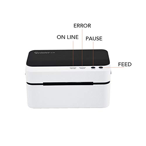 UIOLCFG Portable Shipping Label Printer High Speed Port Direct Thermal Maker Sticker Support 30-85mm Paper Width