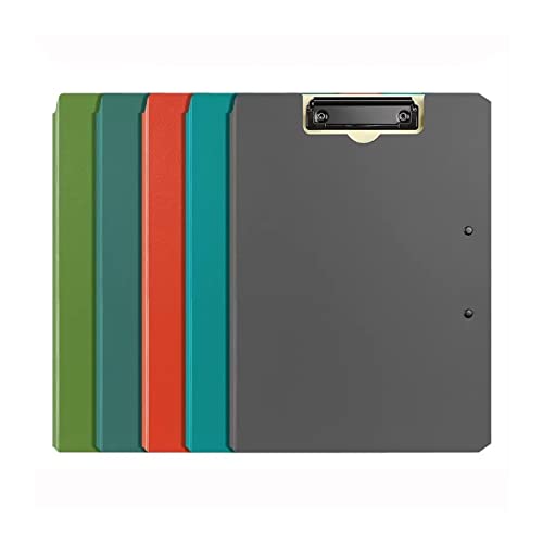Filing Envelopes 5 Pcs Foldable Cover Clipboard Business Folder Multi-Function Folder with Metal Clip Document Organizer Binder Office Supplies Plastic Folders (Color : A)