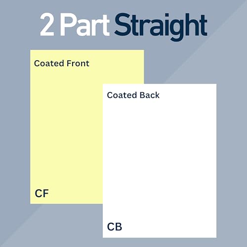 2 Part Straight NCR Carbonless Paper (5914), 8 Reams, 8.5" x 11" Collated Paper, 2000 Sets, 4000 Sheets, CB White/CF Canary - Ideal for Laser & Digital Printers & Perfect for Professional Duplicates
