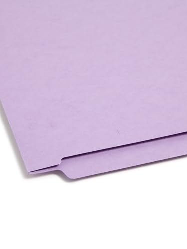 Smead End Tab Fastener File Folder, Shelf-Master® Reinforced Straight-Cut Tab, 2 Fasteners, Legal Size, Lavender, 50 per Box (28540)