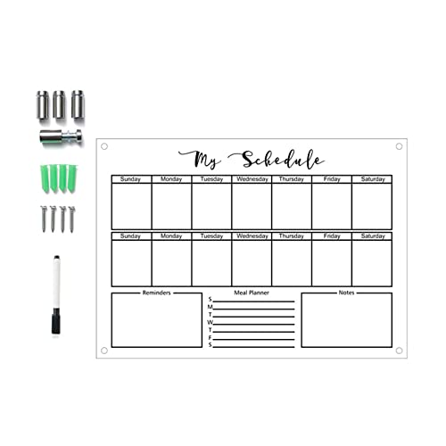 FDFDF Acrylic Board Calendar for Fridge Clear Refrigerator Calendar Weekly Planner Schedule Whiteboard Acrylic