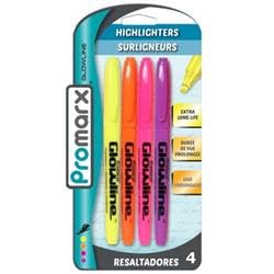 Promarx 2329791 Pocket Highlighters Assorted Color - 4 Count - Case of 48