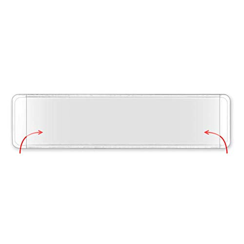 StoreSMART - Peel & Stick 1" x 4" Shelf Tag/Label Holders - 500-Pack - Open Both Short Sides - SPCSTB2432SS-500
