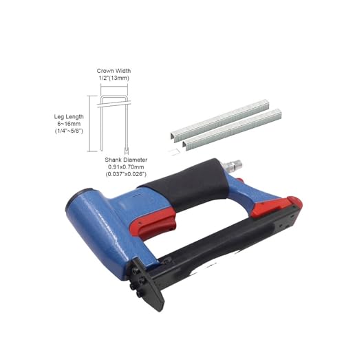 LPXDS Pneumatic Staple Gun,Oil-Free Pneumatic Staple Gun 21Ga Pneumatic Air Staples Pneumatic Strip Nail Gun 8016