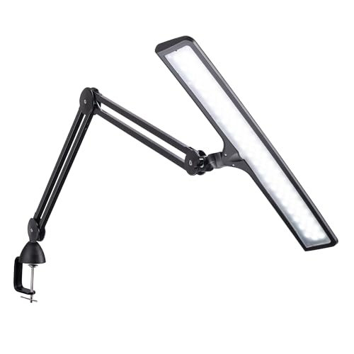 daylight Lumi Task Lamp - Professional 4000 Lux LED Desk Lamp, Adjustable, Color Accurate, Eye-Caring for Office, Home Office, Artist, and Reading - Black