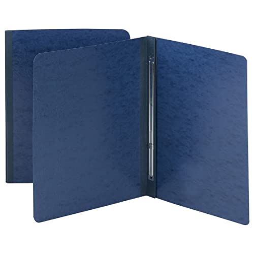 Smead Pressboard Report Cover, Metal Prong Side Fastener with Compressor, 3" Capacity, Letter Size, Dark Blue, 25 per Box (81351)