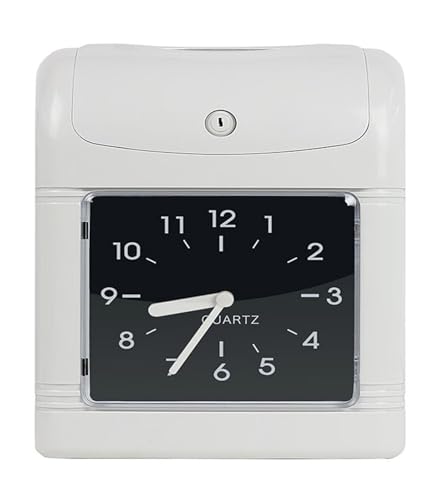 SLKJQPOASG English Attendance Machine with Passcode Time Clock Punch Machine for Small Business Paper Card Time Clock Fast Connection(Type5)
