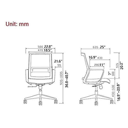 Office Chair Office Chair Adjustable Desk Chair Ergonomic Computer Chair High Stretch Mesh Executive Chairs Silent Wheels Managerial Chairs Comfortable