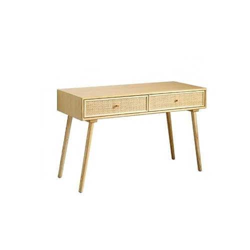 LINKIO Home Office Desks Wooden Desk Desk Bedroom Study Table Desktop Rattan Home Dressing Table Computer Table Desk