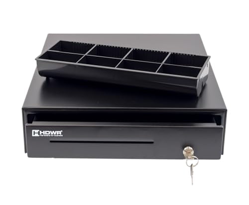 Solid and Elegance Cash Drawer, Drawer for Fiscal Cash Register, Durable Steel, Lockable with a Key, RJ12, HDWR HD-KER35