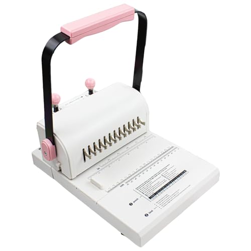 Vdniduir Wire Binding Machine - 20 Sheet Punch Capacity, Adjustable Pressure Ring & Extended Ruler for Professional Notebooks, Cards & Document Binding
