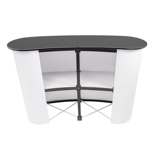 Silencear Portable Tradeshow Podium Table, 51.97" x 15.75" x 35.43", Display Exhibition Counter Desk with Support Feet, Foldable Promotion Retail Bar Table for Hotels, Shops, Halls, Libraries