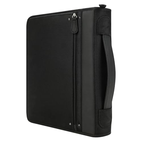 FranklinCovey - Friday Ring-Bound Binder for FranklinCovey Planners | Nylon - Zipper Binder with Handles (Monarch, Black)