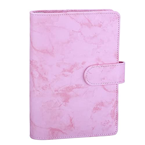 QERTYHKK A6 PU Leather Binder Budget Marble Refillable Notebook Cover, Loose Leaf Personal Planner with Magnetic Buckle