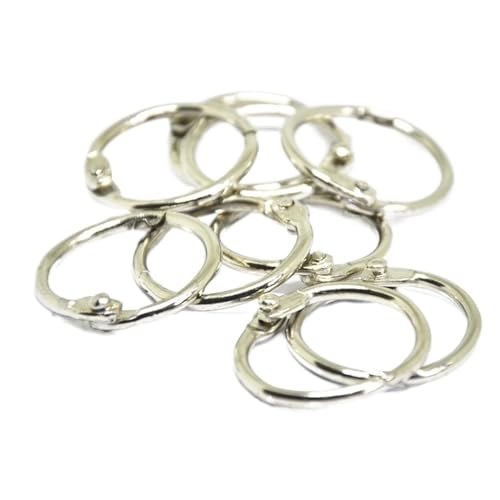 Metal Binder Rings Book Ring, Split for Bookbinding Photo Album Key Chain 15-90mm Pack of 30(90mm Silver)