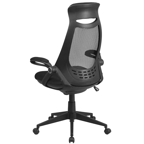 Flash Furniture High Back Mesh Executive Office Chair, with Arms, Black