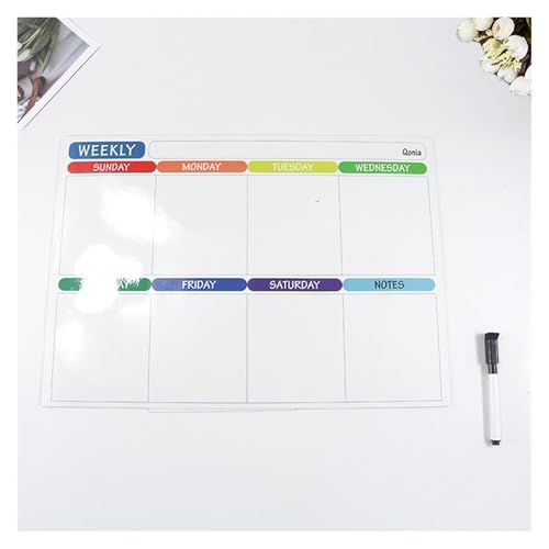 YTZJNZJNSR Magnetic Calendar for Fridge - Monthly & Weekly Planner Whiteboard - Dry Erase Fridge Sticker Message Board & Menu Organizer(3pcs with 5 pens)